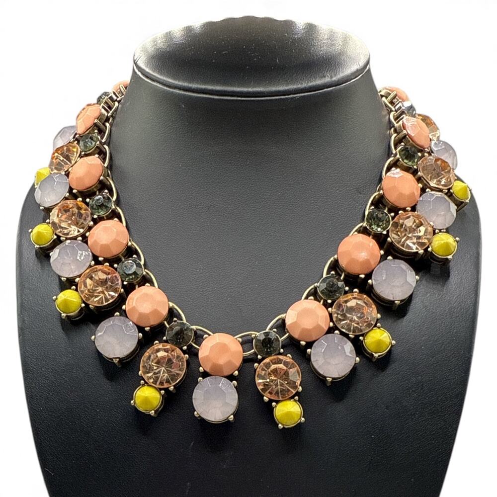 RJ Graziano Icy Pastel Runway Couture Flower Statement Necklace